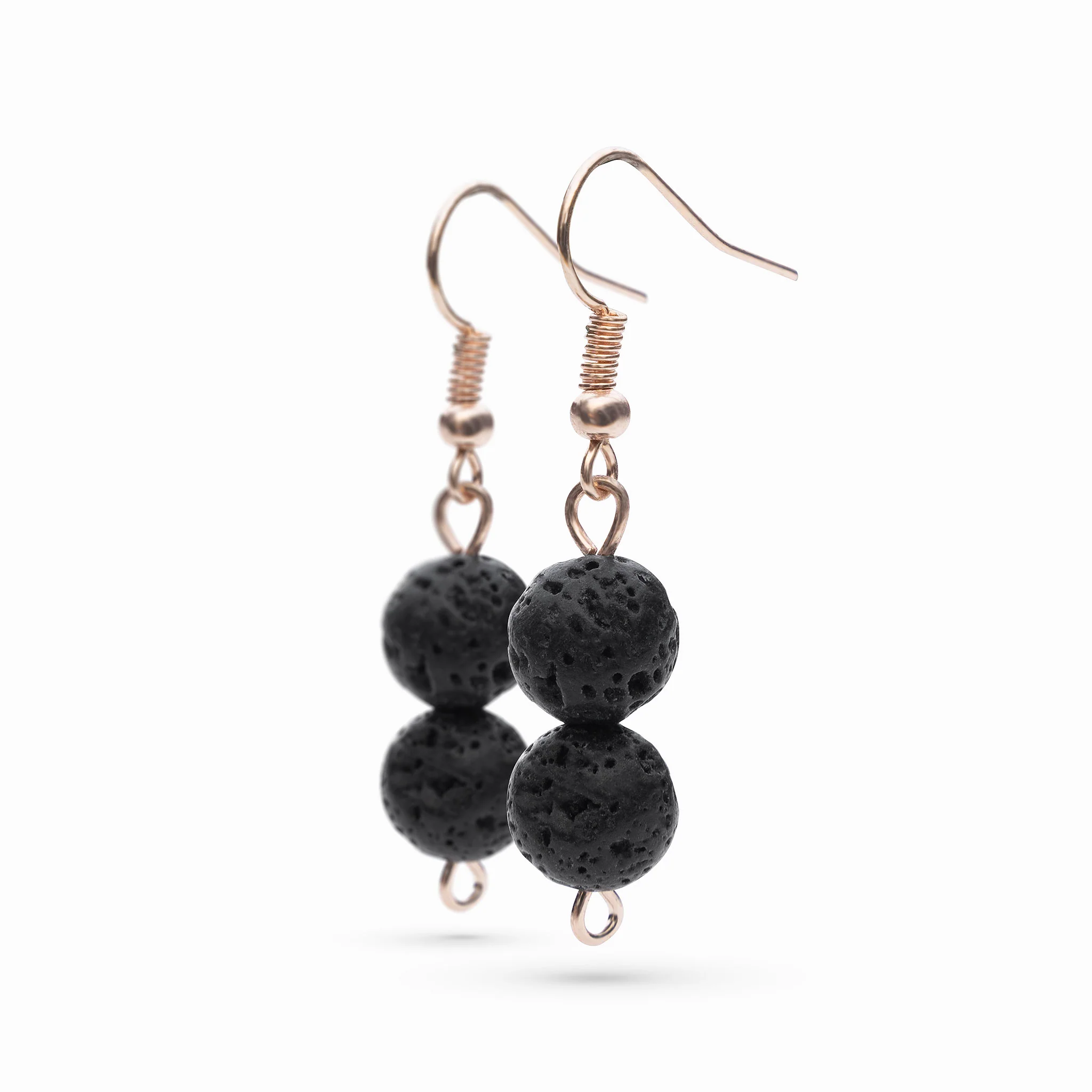 Double Lava Stone Diffuser Earrings - Image 4