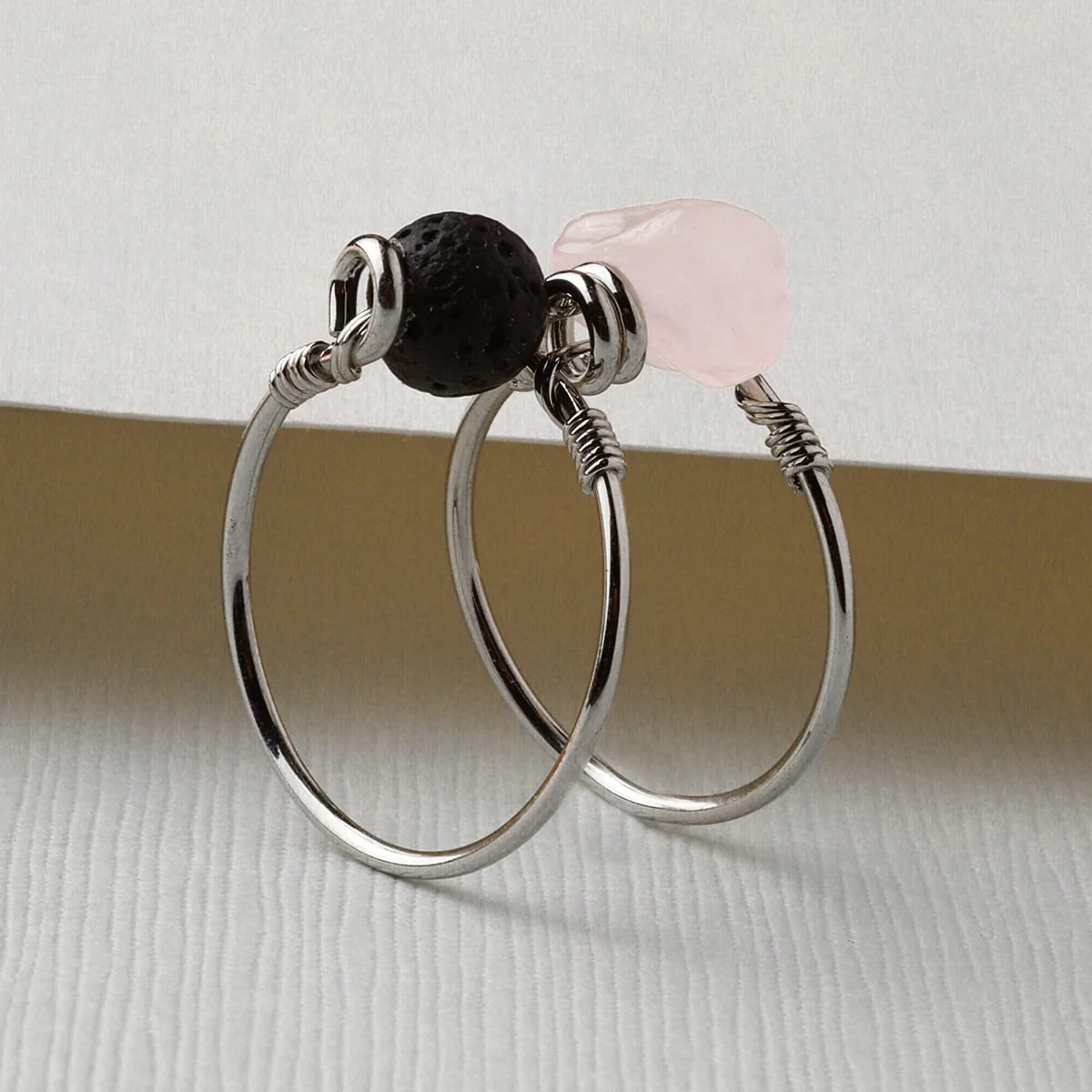 Rose Quartz Double Wrap Diffuser Ring - Image 4