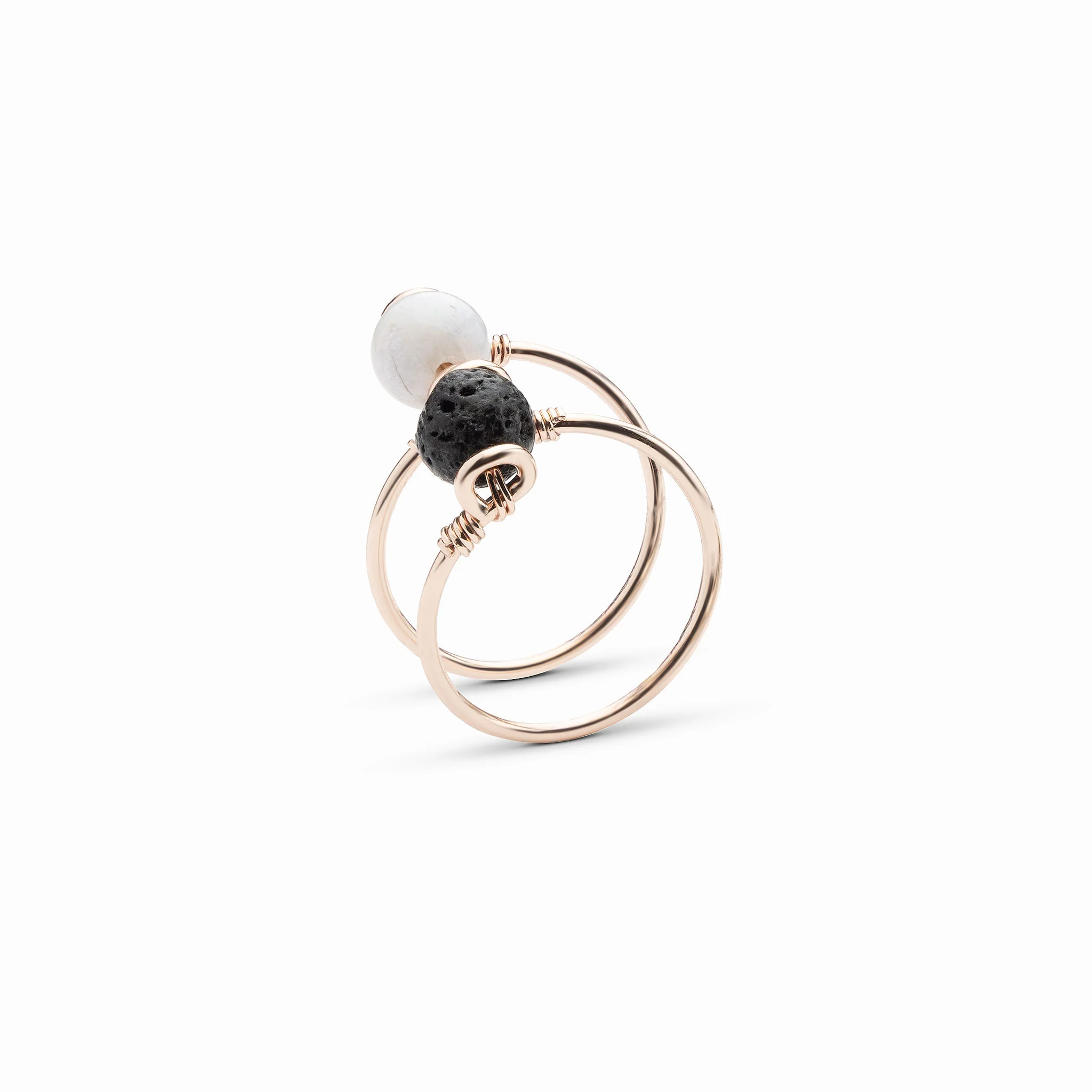Double Wrap Howlite Diffuser Ring