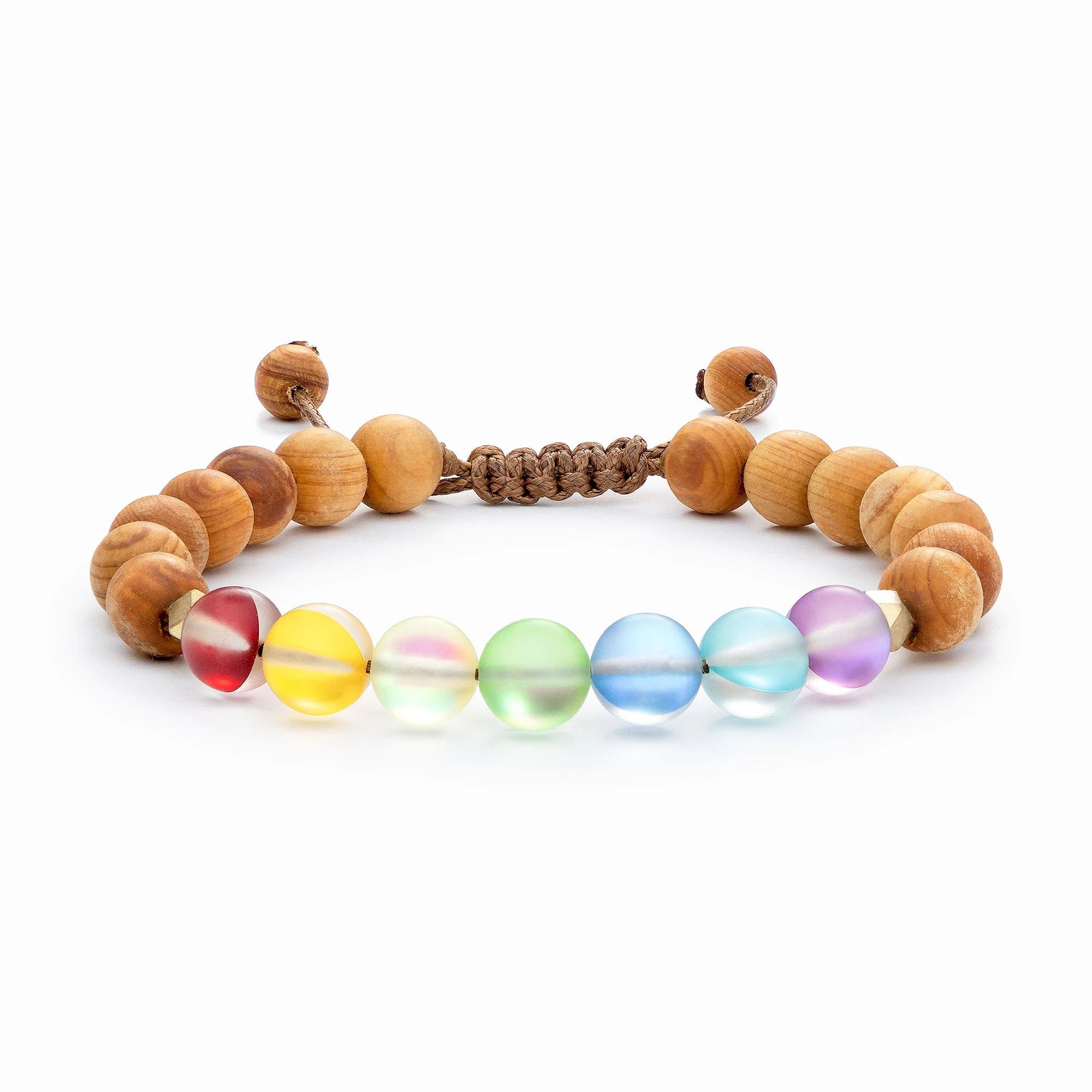 Glow Glass Chakra Wood Adjustable Bracelet - Image 9