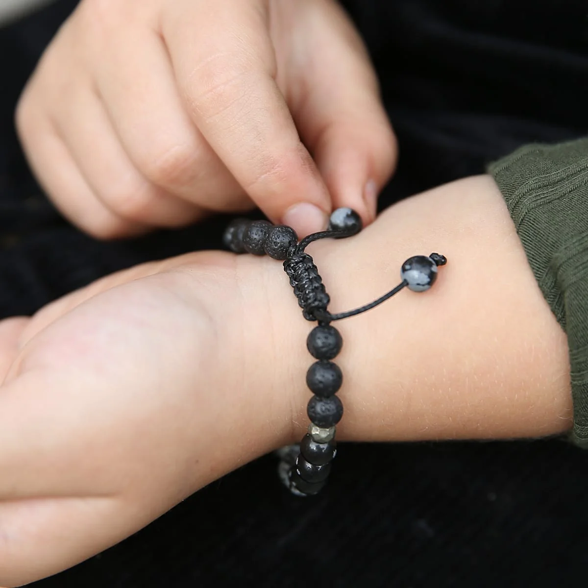Kids Black Snowflake Bracelet - Image 3